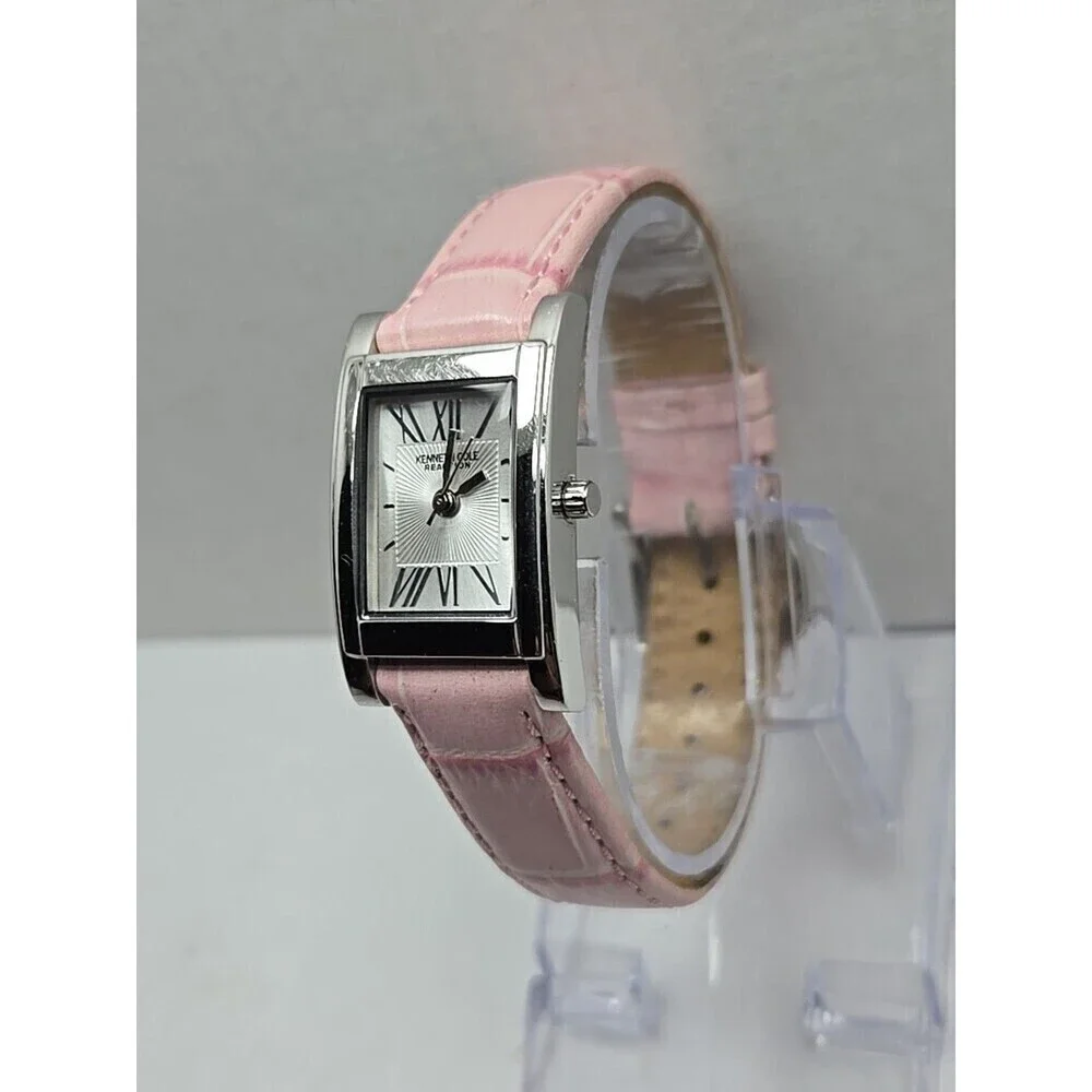 Kenneth Cole Reaction KC2404 Ladies XS Tank Watch Pink Leather Strap New Battery